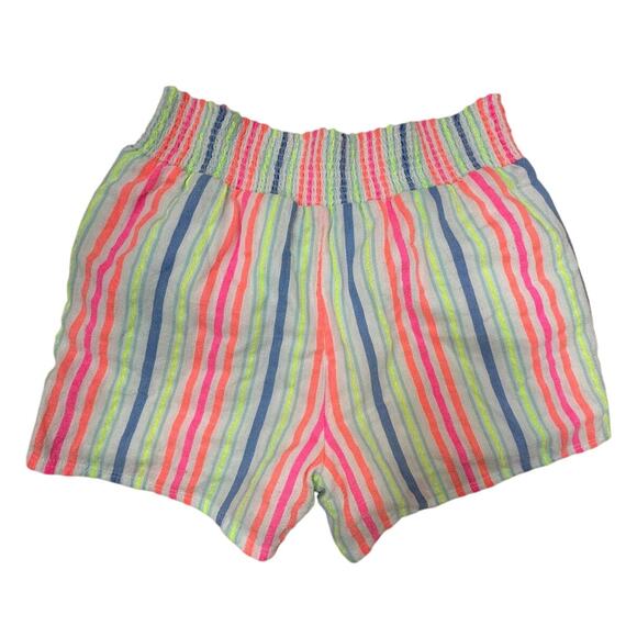 Vineyard Vines Pool Shorts Girls Large 14 Multicolor Neon Striped Pocket Beach - Picture 3 of 7